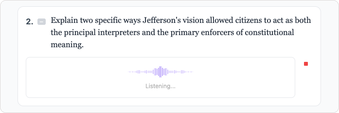 Voice input mode: speaking an answer instead of typing